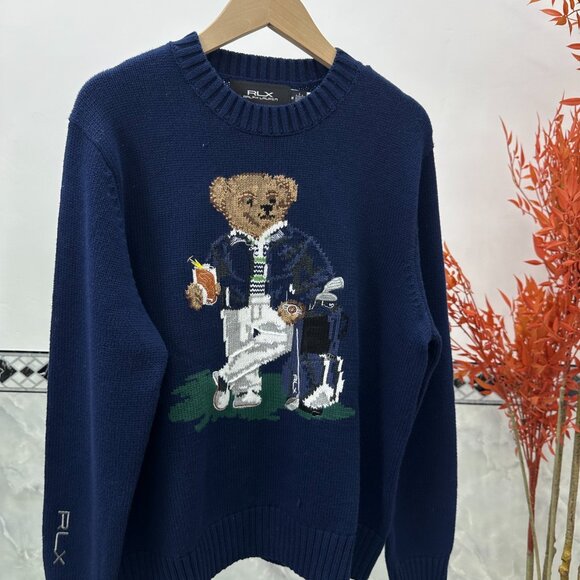 Ralph Lauren Blue Sweater with BearMotif - Picture 9 of 9